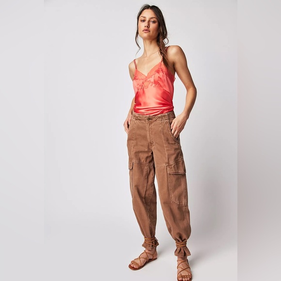 We The Free People All Star Pull On Low Slung Jeans Baggy Straight Cargo XS - Picture 1 of 13